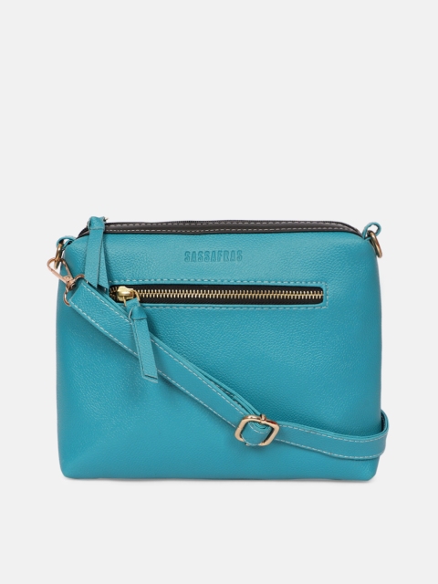 

SASSAFRAS Blue PU Structured Sling Bag