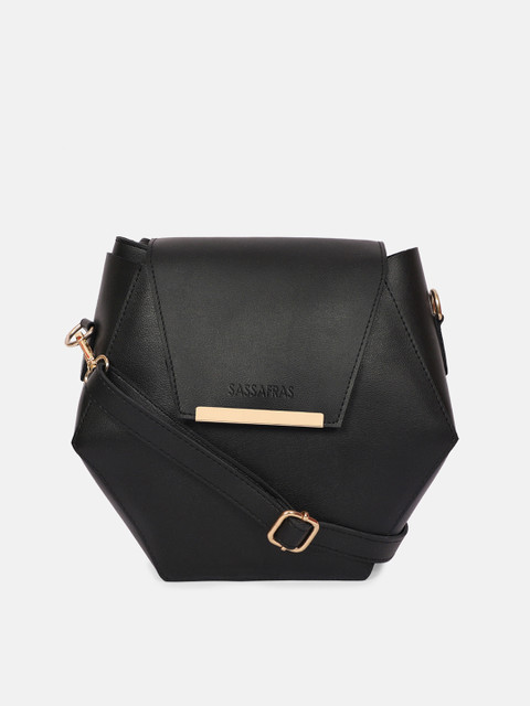 

SASSAFRAS Black PU Structured Sling Bag