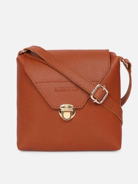 

SASSAFRAS Brown PU Structured Sling Bag