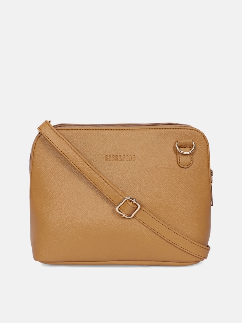 

SASSAFRAS Tan Brown Structured Sling Bag