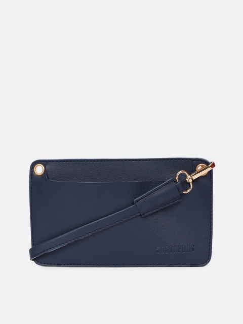 

SASSAFRAS Navy Blue PU Structured Sling Bag