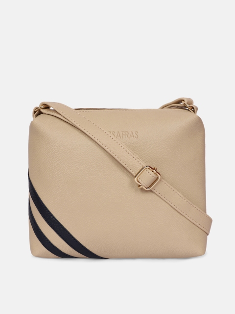 

SASSAFRAS Beige PU Structured Sling Bag