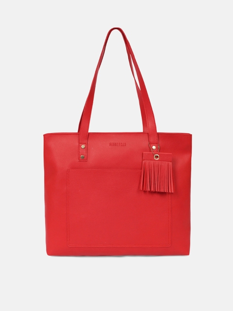 

SASSAFRAS Red PU Shopper Tote Bag