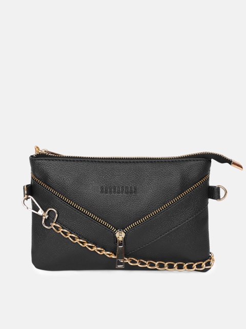 

SASSAFRAS Black PU Structured Sling Bag