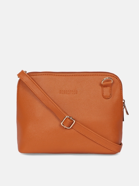 

SASSAFRAS Mustard Brown PU Structured Sling Bag
