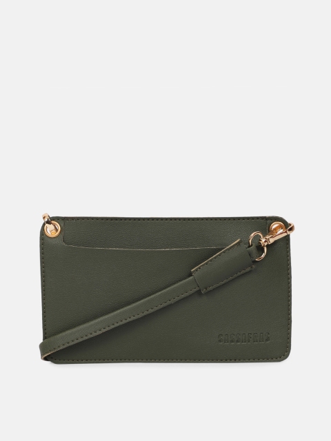 

SASSAFRAS Green PU Structured Sling Bag