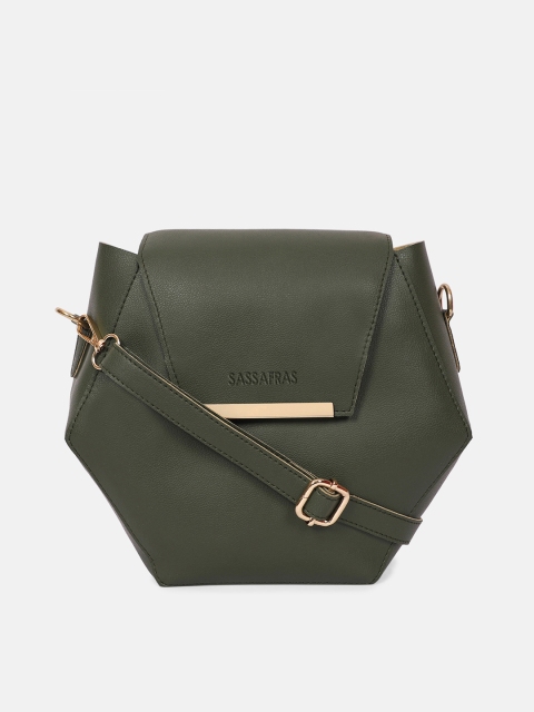 

SASSAFRAS Green PU Structured Sling Bag