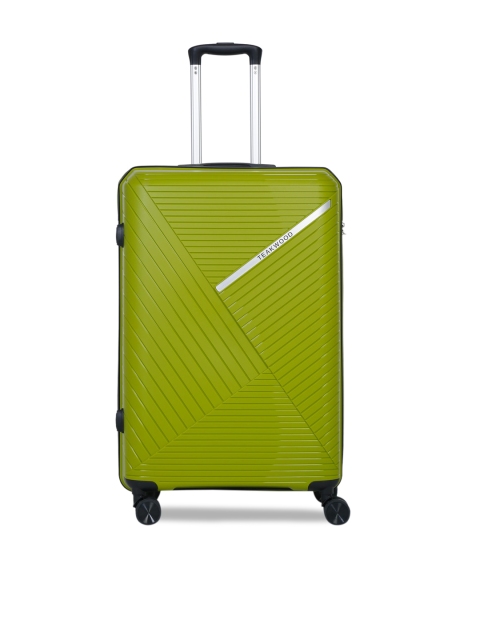 

Teakwood Leathers Green Textured Hard-Sided Medium Trolley Suitcase