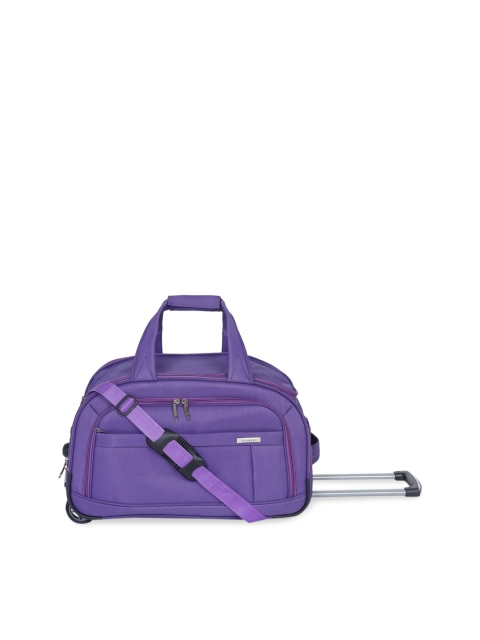 

Teakwood Leathers Adults Purple Solid Soft-Sided Large Duffel Trolley Suitcase
