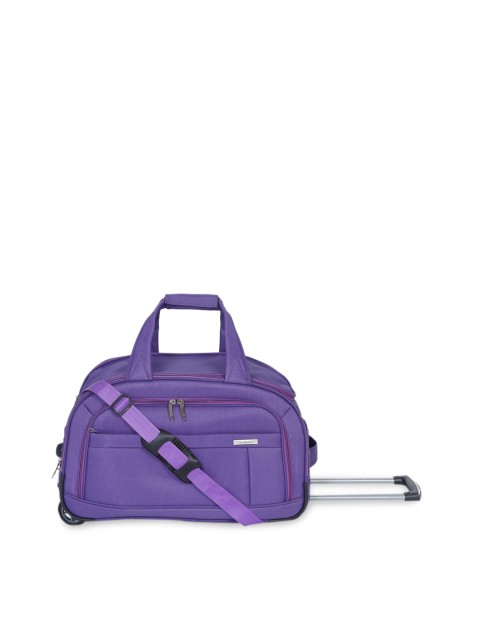

Teakwood Leathers Purple Solid Duffel Trolley Bag