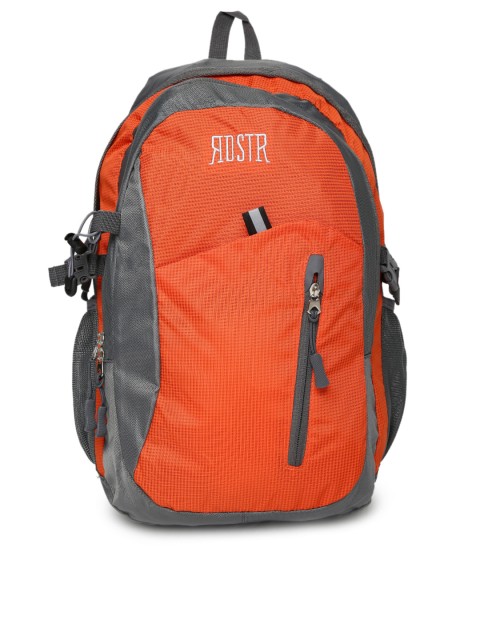 

Roadster Men Orange & Grey Backpack