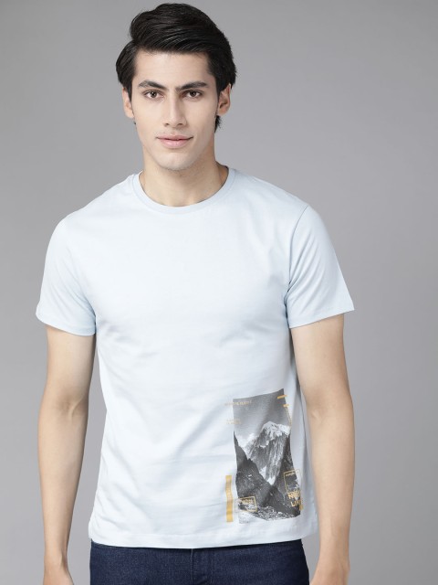 

Blackberrys Men BluePlacement Printed Slim Fit T-shirt, Blue