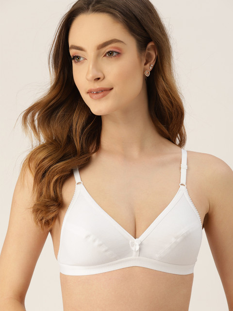 

DressBerry White Solid Everyday Bra Non Padded