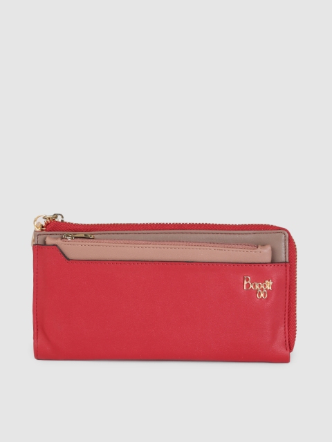 

Baggit Women Red Zip Around Wallet with Pouch