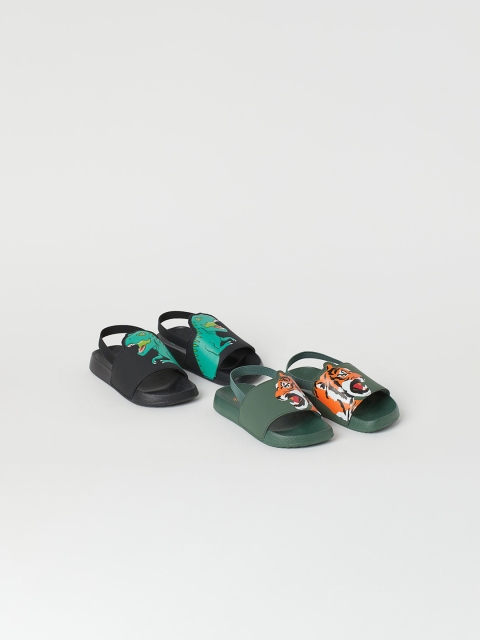 

H&M Boys 2 Pairs Pool Sliders, Black
