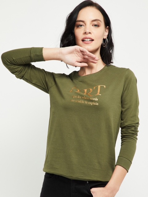 

max Women Olive & Golden Pullover