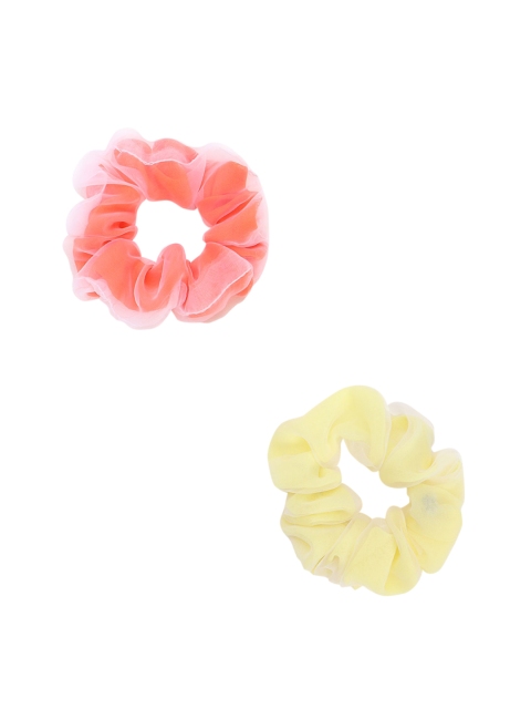 

FOREVER 21 Women Peach & Yellow Set of 2 Ponytail Holders