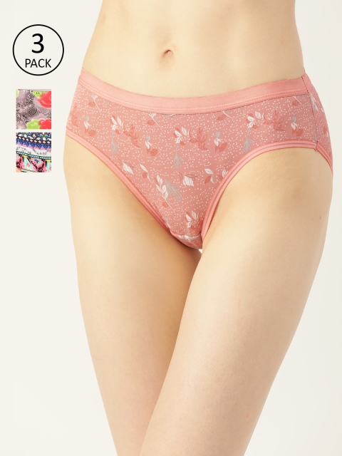 

DressBerry Women Pack of 3 Hipster Briefs, Pink