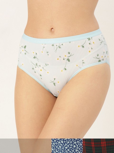 

DressBerry Women Pack of 3 Hipster Briefs DREPOLYPNTY-046, Blue