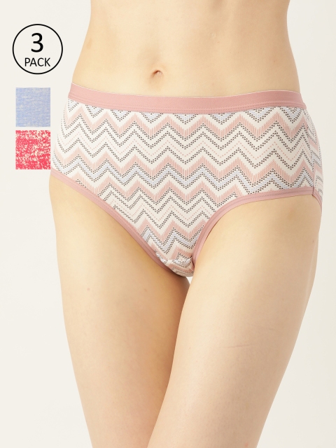 

DressBerry Women Pack of 3 Hipster Briefs DREPOLYPNTY-030, Blue