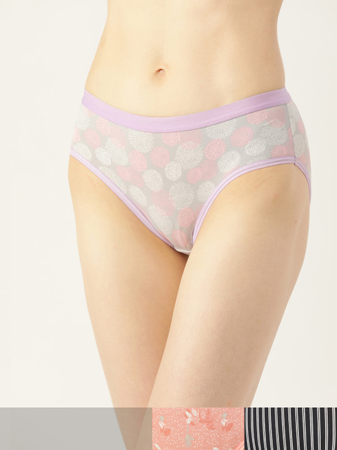 

DressBerry Women Pack of 3 Hipster Briefs DREPOLYPNTY-034, Pink