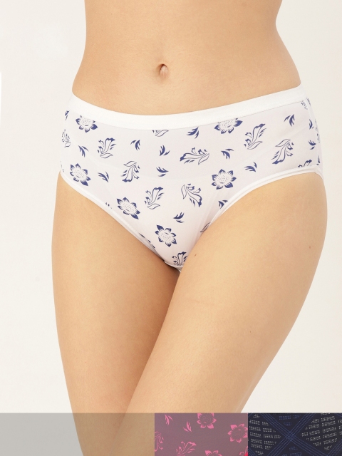 

DressBerry Women Pack of 3 Hipster Briefs DREPOLYPNTY-023, White