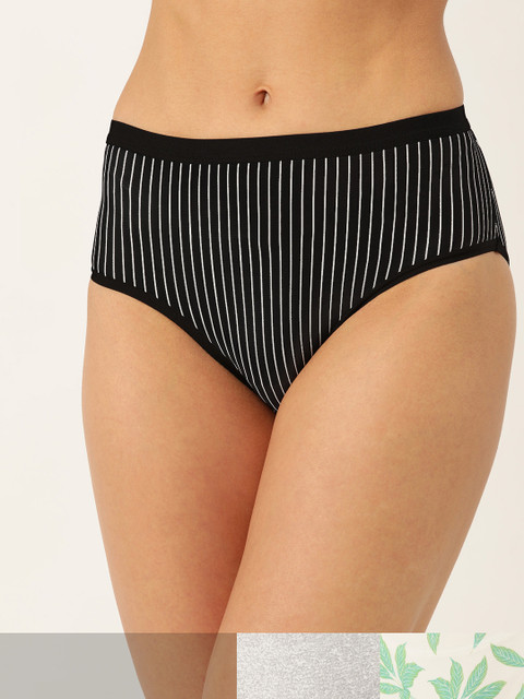 

DressBerry Women Pack of 3 Printed Hipster Briefs DREPOLYPNTY-015-MIX PRINT 15, Black