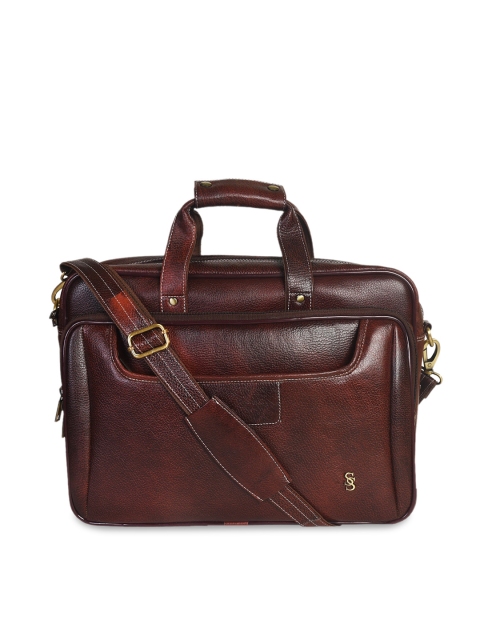 

Second SKIN Brown Textured 15 Inch Leather Laptop Bag