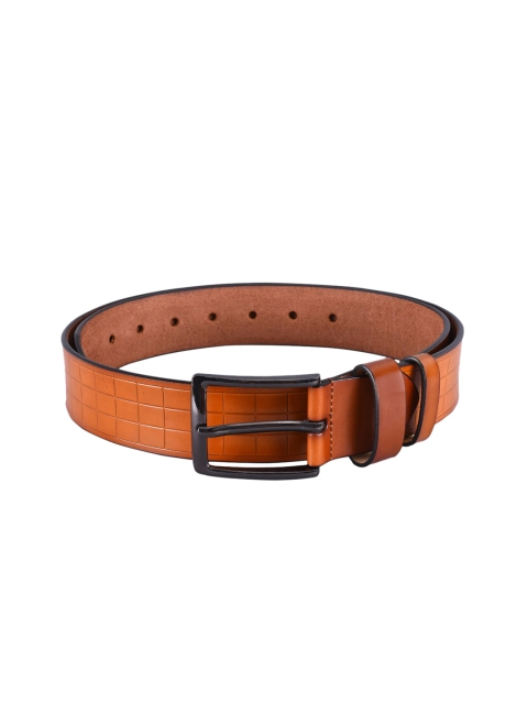 

BuckleUp Men Tan Brown Textured Leather Belt