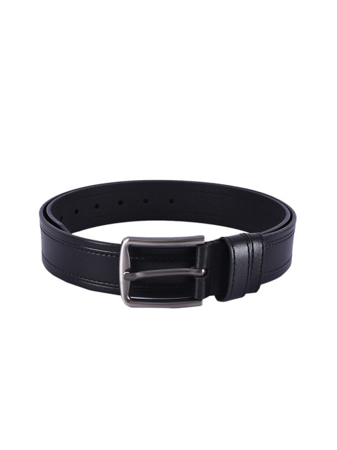 

BuckleUp Men Black Textured Leather Belt