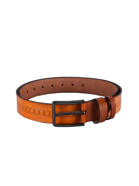 

BuckleUp Men Tan Brown Textured Leather Belt