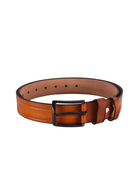 

BuckleUp Men Tan Brown Textured Leather Belt