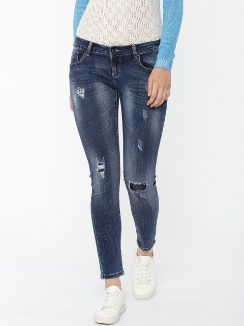 

Deal Jeans Women Blue Skinny Fit Mid-Rise Jeans
