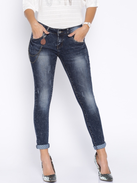

Deal Jeans Women Blue Skinny Fit Distressed Jeans