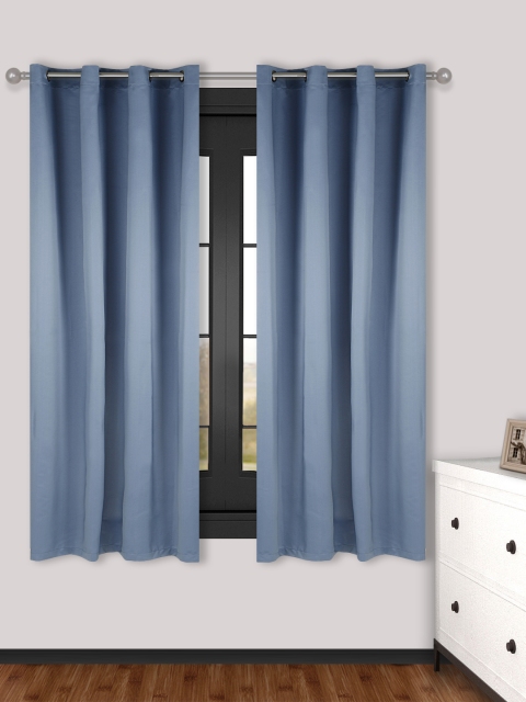

S9home by Seasons Blue Set of 2 Regular Window Curtains