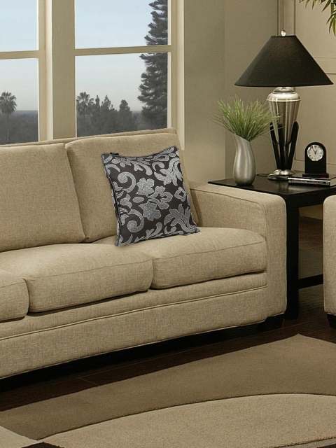 

S9home by Seasons Grey Single Patterned 16'' x 16'' Square Cushion Cover