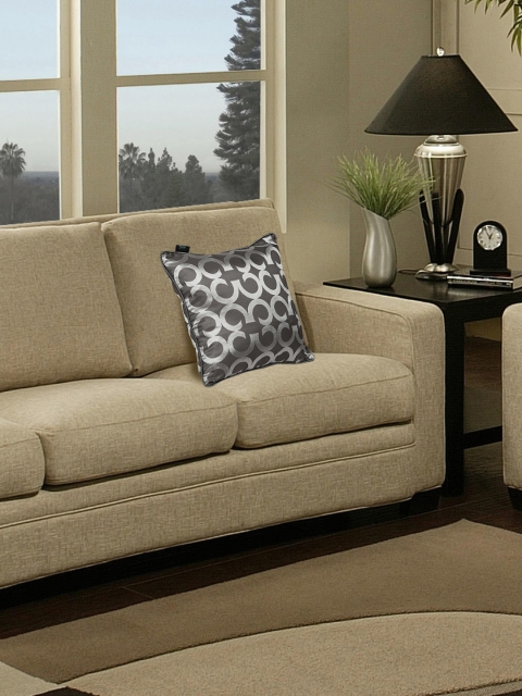 

S9home by Seasons Grey Patterned 16'' x 16'' Square Cushion Cover