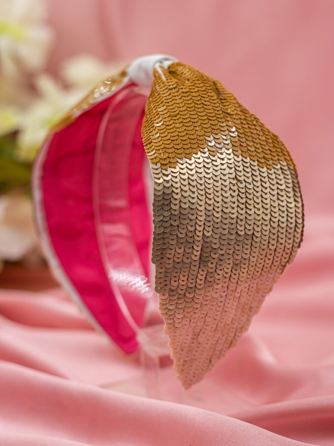 

Bellofox Women Brown & Pink Sequin Embellished Hairband