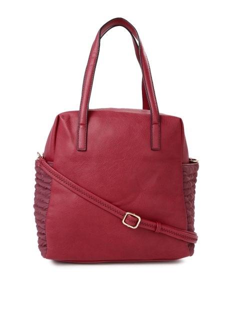 

Mast & Harbour Burgundy Handbag with Quilted Detail