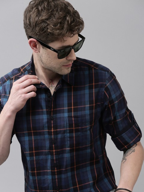 

Roadster Men Multicoloured Tartan Checks Opaque Pure Cotton Casual Shirt, Multi