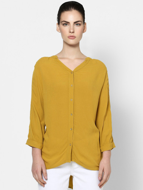 

ONLY Women Yellow Solid Casual Shirt