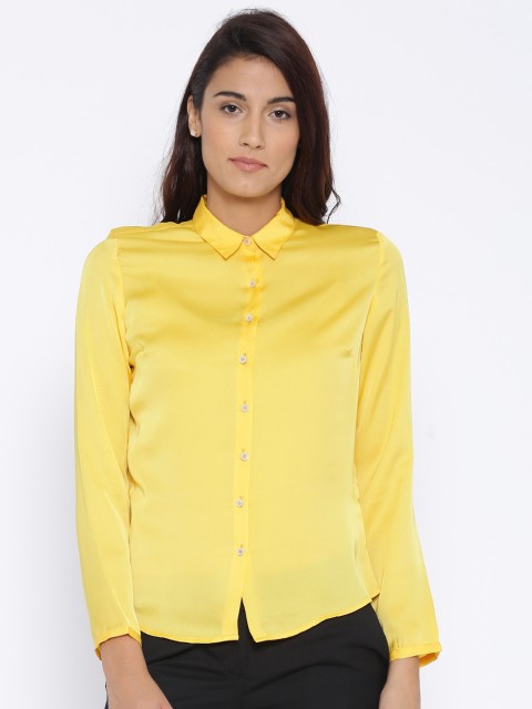 

Allen Solly Woman Yellow Regular Fit Solid Casual Shirt
