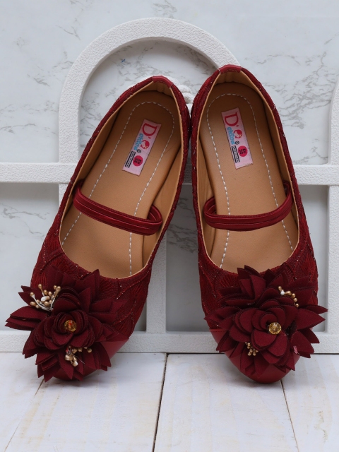 

DChica Girls Maroon Embellished Ballerinas Flats