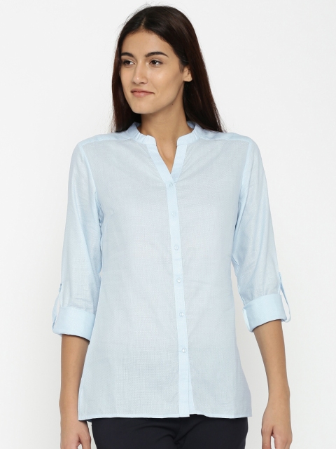 

Allen Solly Woman Women Blue Self-Designed Shirt