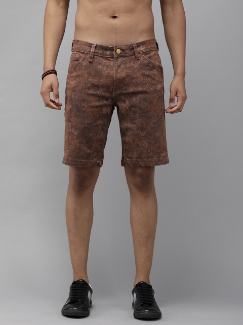 

Roadster X Discovery Adventures Men Brown Washed Urban Camo Chino Shorts