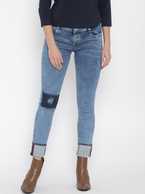 

Allen Solly Woman Women Blue Slim Fit Low-Rise Low Distress Stretchable Jeans