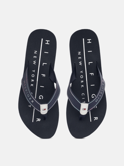 

Tommy Hilfiger Women Navy Blue Elegant Beach Printed Thong Flip-Flops
