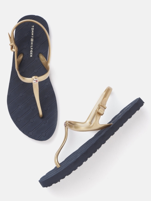 

Tommy Hilfiger Women Gold-Toned Solid T-Strap Flats