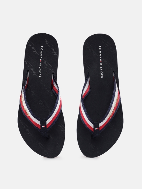 

Tommy Hilfiger Women Red & White Ego Beach Striped Thong Flip-Flops