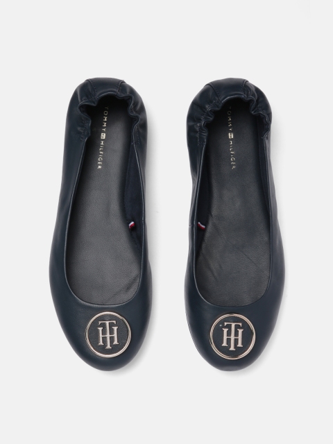 

Tommy Hilfiger Women Navy Blue Leather Ballerinas Flats